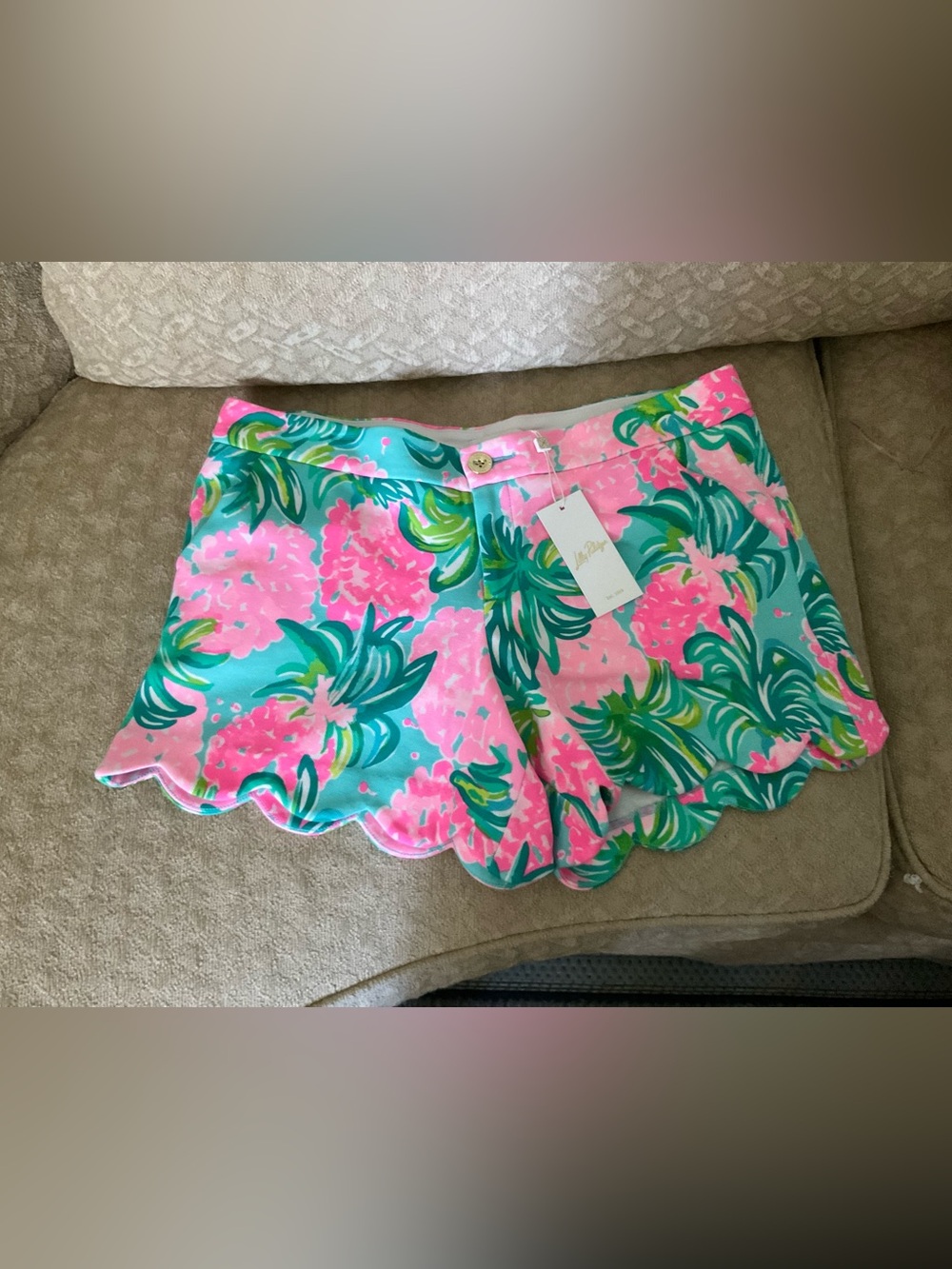 Lilly Pulitzer Buttercup Knit Shorts in Blue Ibiza Pineapple Shake